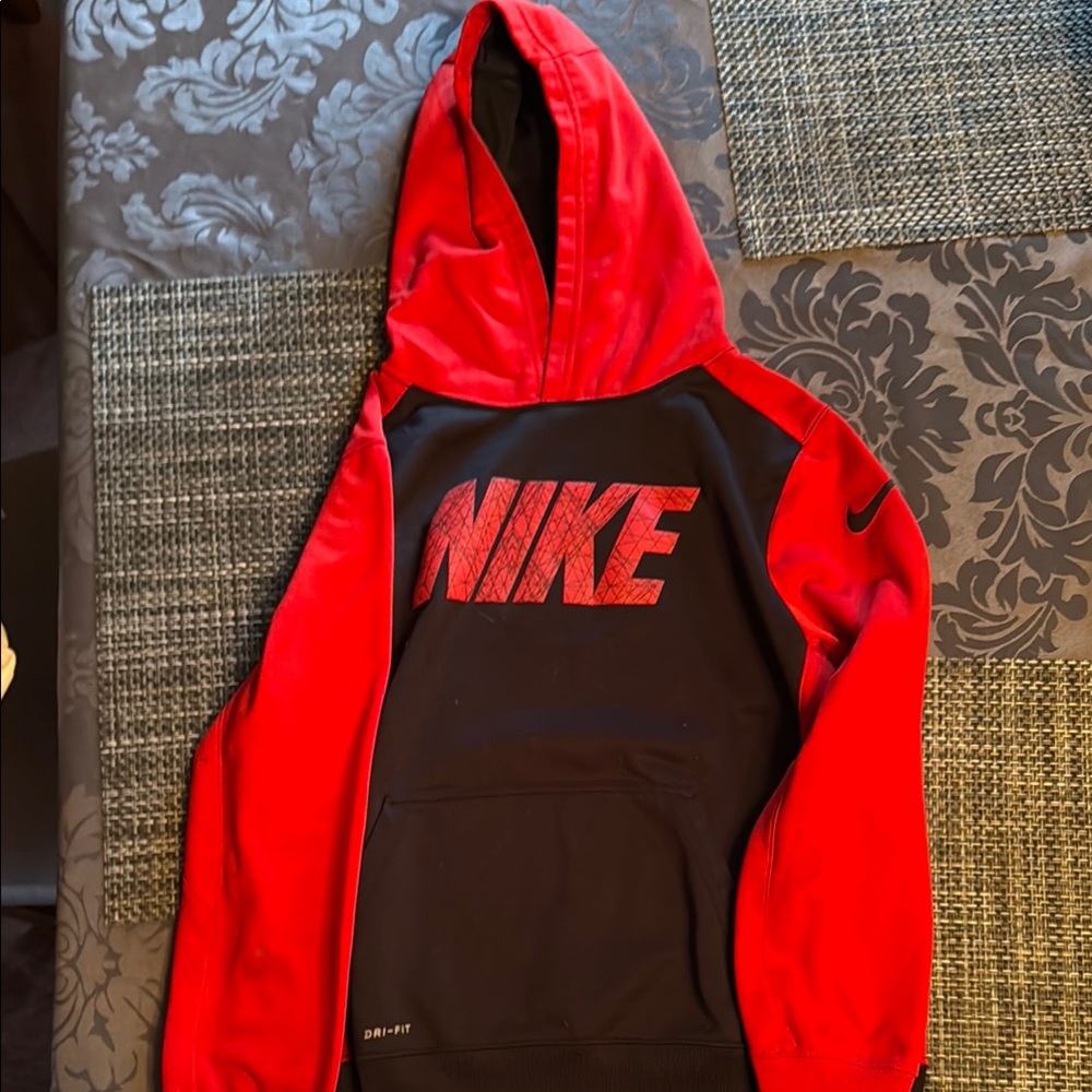 Nike Red and Black Hoodie